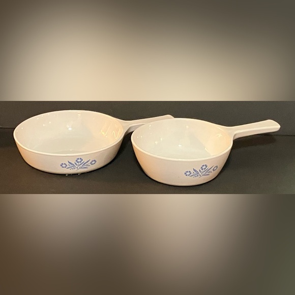 Vintage 2 Corningware Blue Cornflower P-83-B 6.5” Skillet/P-81-B 1 Pint Saucepan - Picture 6 of 11